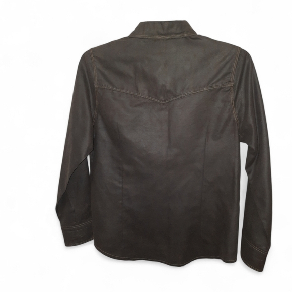 Legacy Falls For Women Large Brown Western Faux Suede Shirt Large - Picture 13 of 14
